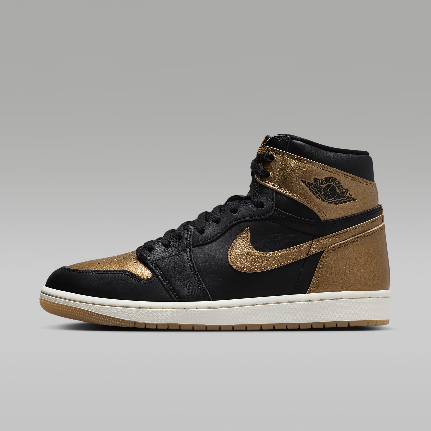 Air Jordan 1 Retro High OG 'Black and Gold' Men's Shoes. Nike ID